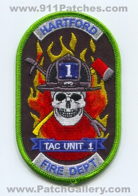 Hartford Fire Department Tac Unit 1 Patch (Connecticut)
Scan By: PatchGallery.com
Keywords: dept. company co. station skull