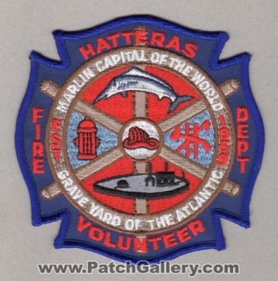 Hatteras Volunteer Fire Department (North Carolina)
Thanks to Paul Howard for this scan.
Keywords: vol. dept. marlin capital of the world grave yard of the atlantic