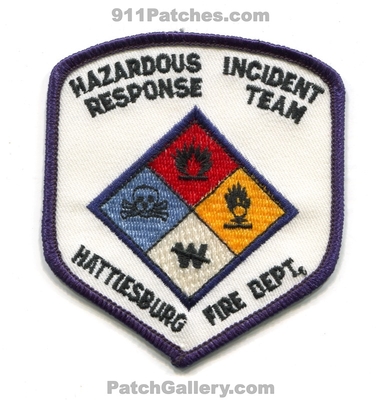 Hattiesburg Fire Department Hazardous Incident Response Team HazMat Patch (Mississippi)
Scan By: PatchGallery.com
Keywords: dept. materials haz-mat hirt