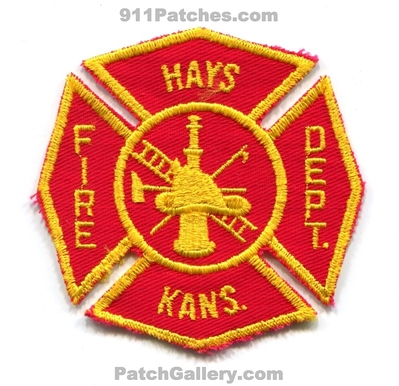 Hays Fire Department Patch (Kansas)
Scan By: PatchGallery.com
Keywords: dept. kans.