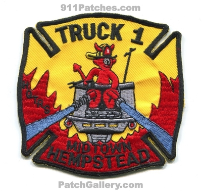 Hempstead Fire Department Truck 1 Patch (New York)
Scan By: PatchGallery.com
Keywords: dept. midtown hqtrs headquarters company co. station