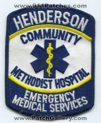 Henderson Emergency Medical Services EMS Community Methodist Hospital Patch (Kentucky)
Scan By: PatchGallery.com
Keywords: ambulance emt paramedic