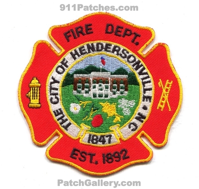 Hendersonville Fire Department Patch (North Carolina)
Scan By: PatchGallery.com
Keywords: the city of dept. 1847 est. 1892