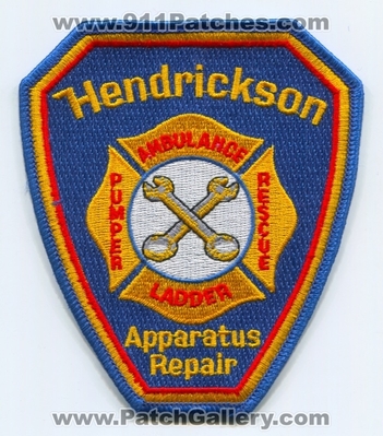 Hendrickson Fire Rescue Equipment Apparatus Repair Patch (New York)
Scan By: PatchGallery.com
Keywords: ambulance ladder pumper mechanic
