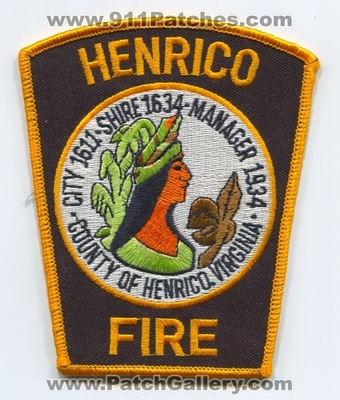 Henrico Fire Department Patch (Virginia)
Scan By: PatchGallery.com
Keywords: Dept. County Co. of City 1611 Shire 1634 Manager 1934
