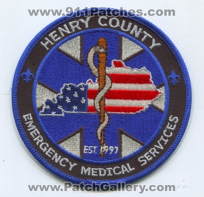 Henry County Emergency Medical Services EMS Patch (Kentucky)
Scan By: PatchGallery.com
Keywords: co. ambulance emt paramedic est. 1997