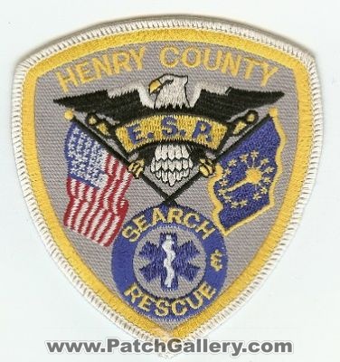 Henry County Search & Rescue
Thanks to PaulsFirePatches.com for this scan.
Keywords: indiana esp sar