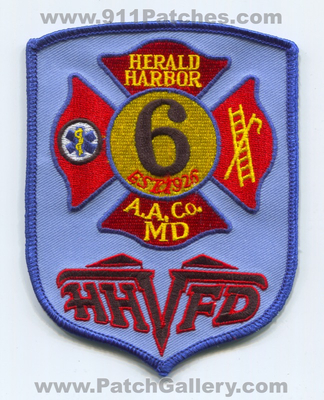 Herald Harbor Volunteer Fire Department 6 Anne Arundel County Patch (Maryland)
Scan By: PatchGallery.com
Keywords: vol. dept. hhvfd a.a.co. aaco md est 1926