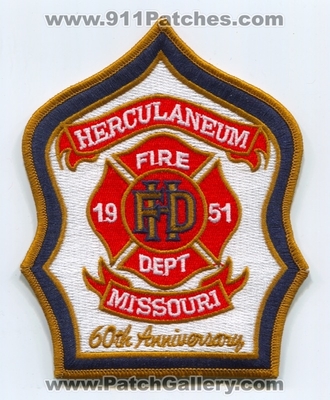 Herculaneum Fire Department 60th Anniversary Patch (Missouri)
Scan By: PatchGallery.com
Keywords: dept. hfd