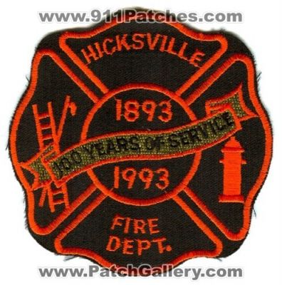 Hicksville Fire Department 100 Years of Service (New York)
Scan By: PatchGallery.com
Keywords: dept.
