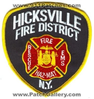 Hicksville Fire District Patch (New York)
[b]Scan From: Our Collection[/b]
Keywords: rescue hazmat mat