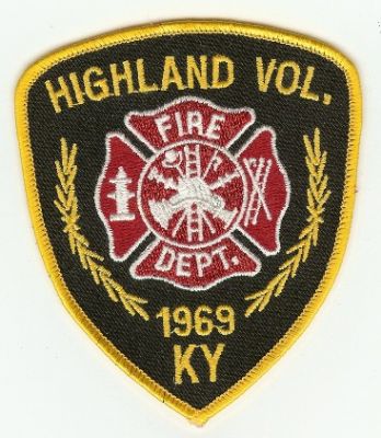 Highland Vol Fire Dept
Thanks to PaulsFirePatches.com for this scan.
Keywords: kentucky volunteer department