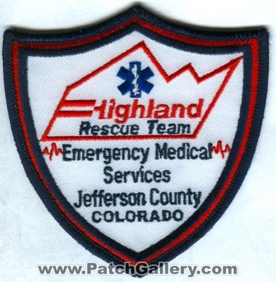 Highland Rescue Team Emergency Medical Services Patch (Colorado)
[b]Scan From: Our Collection[/b]
(Confirmed)
www.HighlandRescue.org
County: Jefferson


Keywords: ems