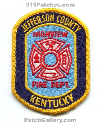 Highview Fire Department Jefferson County Patch (Kentucky)
Scan By: PatchGallery.com
Keywords: dept. co.