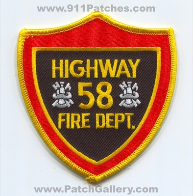 Highway 58 Fire Department Patch (Tennessee)
Scan By: PatchGallery.com
Keywords: fifty eight dept.