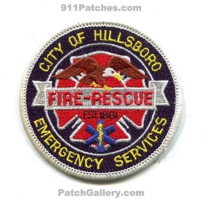 Hillsboro Fire Rescue Department Emergency Services Patch (Oregon)
Scan By: PatchGallery.com
Keywords: dept. est. 1881