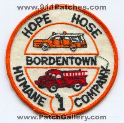 Hope Hose Humane Company 1 Bordentown Fire Department Patch (New Jersey)
Scan By: PatchGallery.com
Keywords: co. number no. #1 dept.