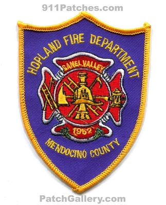 Hopland Fire Department Menocino County Sanel Valley Patch (California)
Scan By: PatchGallery.com
Keywords: dept. co.