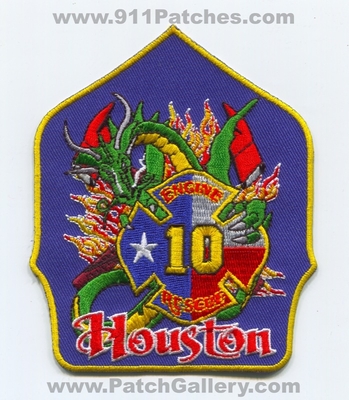 Houston Fire Department Station 10 Patch (Texas)
Scan By: PatchGallery.com
Keywords: Dept. HFD H.F.D. Engine Rescue Company Co. Dragon