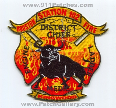 Houston Fire Department Station 102 Patch (Texas)
Scan By: PatchGallery.com
Keywords: Dept. HFD H.F.D. Engine Ladder Medic District Chief Company Co. Kingwood