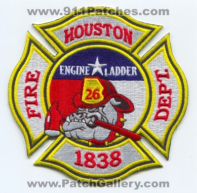 Houston Fire Department Station 26 Patch (Texas)
Scan By: PatchGallery.com
Keywords: Dept. HFD H.F.D. Engine Ladder Company Co.