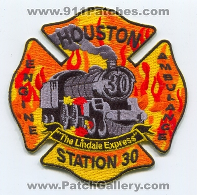 Houston Fire Department Station 30 Patch (Texas)
Scan By: PatchGallery.com
Keywords: dept. hfd company co. station engine ambulance steam train the lindale express