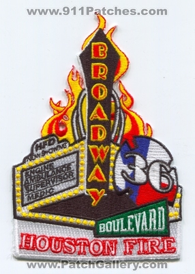 Houston Fire Department Station 36 Patch (Texas)
Scan By: PatchGallery.com
Keywords: Dept. HFD H.F.D. Engine Ambulance Supervisor Medic Company Co. Broadway Boulevard - Now Showing