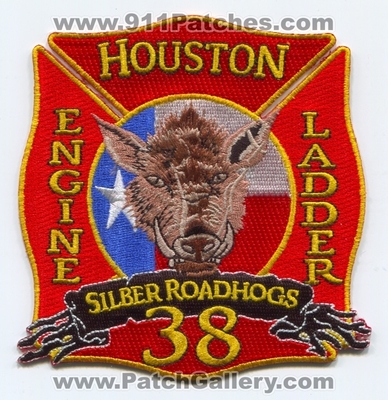 Houston Fire Department Station 38 Patch (Texas)
Scan By: PatchGallery.com
Keywords: Dept. HFD H.F.D. Engine Ladder Company Co. Silber Roadhogs