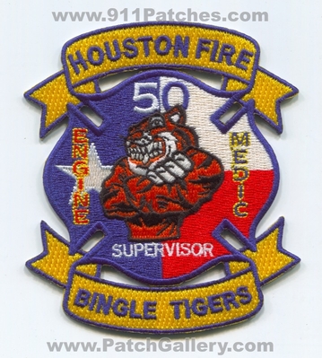 Houston Fire Department Station 50 Patch (Texas)
Scan By: PatchGallery.com
Keywords: dept. hfd h.f.d. engine medic supervisor company co. bingle tigers