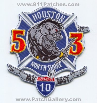 Houston Fire Department Station 53 Patch (Texas)
Scan By: PatchGallery.com
Keywords: dept. hfd h.f.d. company co. north shore far east interstate 10 horse
