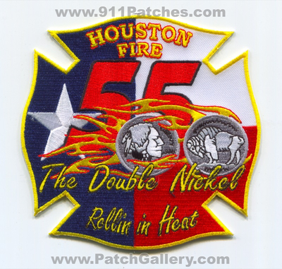 Houston Fire Department Station 55 Patch (Texas)
Scan By: PatchGallery.com
Keywords: dept. hfd h.f.d. company co. station the double nickel rollin in heat