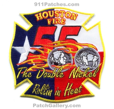 Houston Fire Department Station 55 Patch (Texas)
Scan By: PatchGallery.com
Keywords: dept. hfd h.f.d. company co. the double nickel rollin in heat