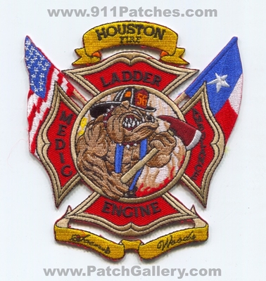 Houston Fire Department Station 56 Patch (Texas)
Scan By: PatchGallery.com
Keywords: dept. hfd h.f.d. company co. engine ladder medic ambulance scenic woods bulldog