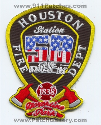 Houston Fire Department Station 58 Patch (Texas)
Scan By: PatchGallery.com
Keywords: Dept. HFD H.F.D. Company Co. The Rock - Northline Park - 1838