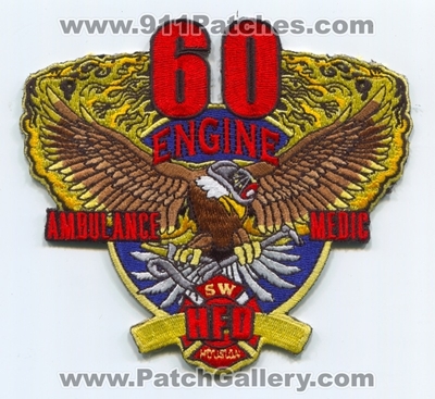 Houston Fire Department Station 60 Patch (Texas)
Scan By: PatchGallery.com
Keywords: Dept. HFD H.F.D. Engine Ambulance Medic Company Co. SW