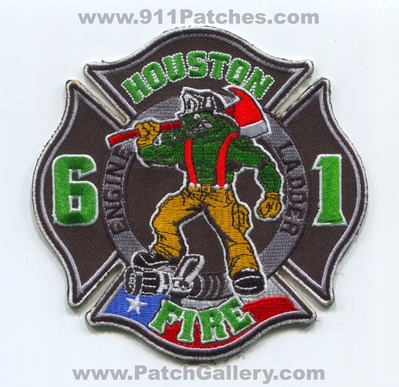 Houston Fire Department Station 61 Patch (Texas)
Scan By: PatchGallery.com
Keywords: Dept. HFD H.F.D. Engine Ladder Company Co. alligator crocodile