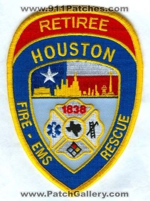 Houston Fire Department EMS Rescue Retiree (Texas)
Scan By: PatchGallery.com
Keywords: dept. hfd