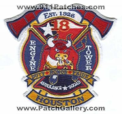 Houston Fire Department Station 18 (Texas)
Scan By: PatchGallery.com
Keywords: dept. hfd company engine tower ambulance squad