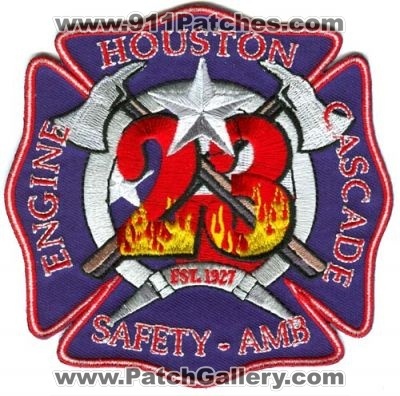 Houston Fire Department Station 23 (Texas)
Scan By: PatchGallery.com
Keywords: dept. hfd company engine cascade safety ambulance