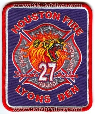 Houston Fire Department Station 27 Patch (Texas)
Scan By: PatchGallery.com
Keywords: dept. hfd company co. engine squad ambulance denver harbor lyons den
