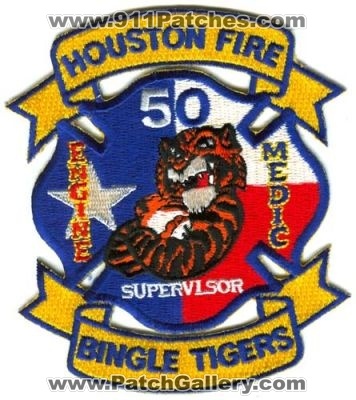 Houston Fire Department Station 50 Patch (Texas)
Scan By: PatchGallery.com
Keywords: dept. hfd company co. engine medic supervisor bingle tigers