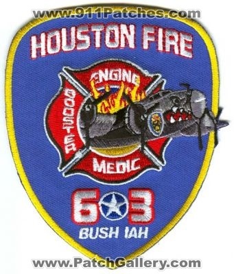 Houston Fire Department Station 63 Patch (Texas)
Scan By: PatchGallery.com
Keywords: dept. hfd company co. engine booster medic bush iah
