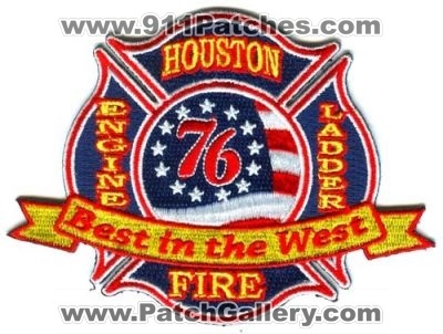 Houston Fire Station 76 Patch (Texas)
[b]Scan From: Our Collection[/b]
Keywords: engine ladder