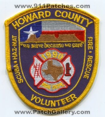 Howard County Volunteer Fire Rescue Department (Texas)
Scan By: PatchGallery.com
Keywords: dept. scuba haz-mat hazmat