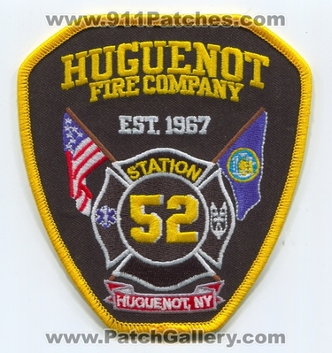 Huguenot Fire Company Station 52 Patch (New York)
Scan By: PatchGallery.com
Keywords: co. department dept. ny est. 1967