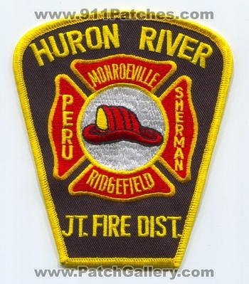Huron River Joint Fire District Monroeville Ridgefield Peru Sherman Patch (Ohio)
Scan By: PatchGallery.com
Keywords: jt. dist. department dept.