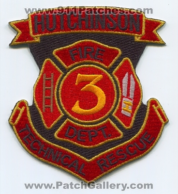 Hutchinson Fire Department Station 3 Technical Rescue Patch (Kansas)
Scan By: PatchGallery.com
Keywords: dept. company co.