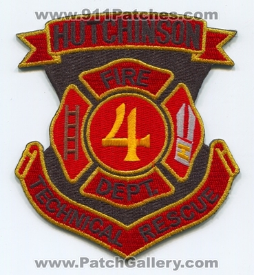 Hutchinson Fire Department Station 4 Technical Rescue Patch (Kansas)
Scan By: PatchGallery.com
Keywords: dept. company co.