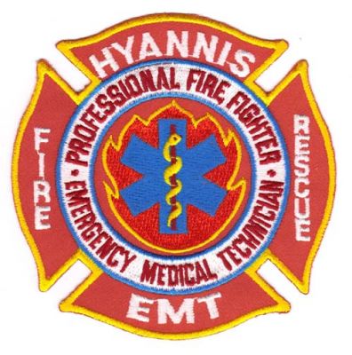 Hyannis Fire Rescue EMT
Thanks to Michael J Barnes for this scan.
Keywords: massachusetts professional fighter emergency medical technician