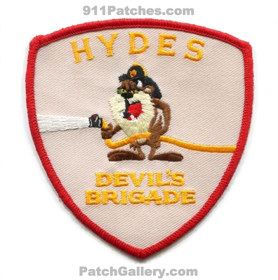 Hydes Fire Department Devils Brigade Patch (UNKNOWN STATE)
Scan By: PatchGallery.com
Keywords: dept. taz